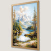 Serene Lake View Art Poster: Majestic Mountain Peaks