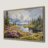 Serene Landscape Wildflower & River Canvas Print