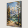 Serene Mountain Lake Landscape Canvas Print for Rustic Decor