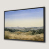 Serene Mountain Landscape Watercolor Framed Canvas Print