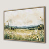 Serene Mountain Landscape with Wildflowers Canvas Print