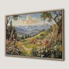 Serene Mountain Meadow Framed Canvas Print
