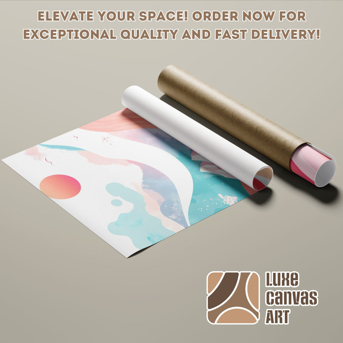Abstract art Poster Roll in pastel colors. Elevate your space with this high-quality art print. Fast delivery!