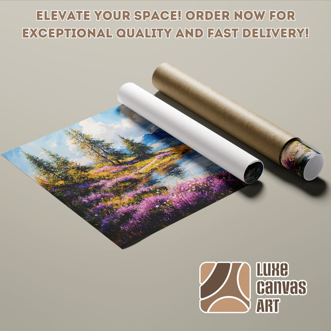 Landscape art poster roll with vibrant colors. Elevate your space with this beautiful poster!