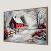 Serene Snowy Barn Canvas Print Winter Farmhouse Art