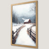 Serene Snowy Cabin Art Poster - Rustic Winter Landscape Decor