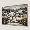 Serene Snowy Hills Canvas Print Village Winter Art
