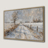Serene Snowy Road Abstract Canvas Print Winter Landscape