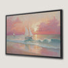 Serene Sunset Seascape Framed Canvas Print Coastal Art