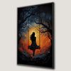 Serene Sunset Silhouette Canvas Print of Girl on Swing