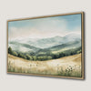 Serene Wilderness Landscape Canvas Print with Misty Mountain