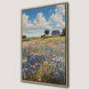 Serene Wildflower Landscape Canvas Print for Rustic Walls