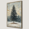 Serene Winter Evergreen Tree Canvas Print for Rustic Decor