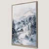 Serene Winter Landscape Canvas Print with Snowy Mountain