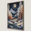 Serene Winter Night Landscape Cabin Canvas Print