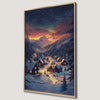 Serene Winter Village Scene Canvas Print Wonderland