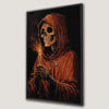 Skeleton with Candle Canvas Print for Creepy Halloween Decor