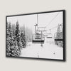 Ski Lift Canvas Print with Snowy Mountains Landscape