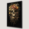 Skull Face Floral Art Canvas Print Gothic Decor