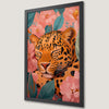 Sleeping Leopard Art Poster - Pink Floral Jungle Decor