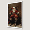 Sleeping Santa Art Poster | Christmas Holiday Decor
