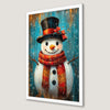 Smiling Snowman Art Poster for Holiday Cheer