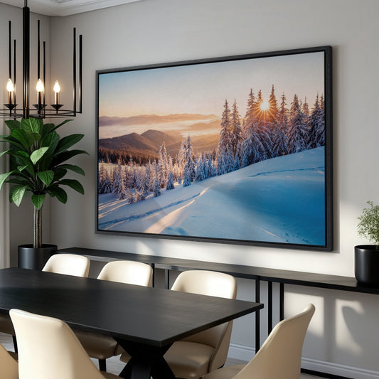 Snow Covered Spruce Canvas Print - Winter Carpathian Art