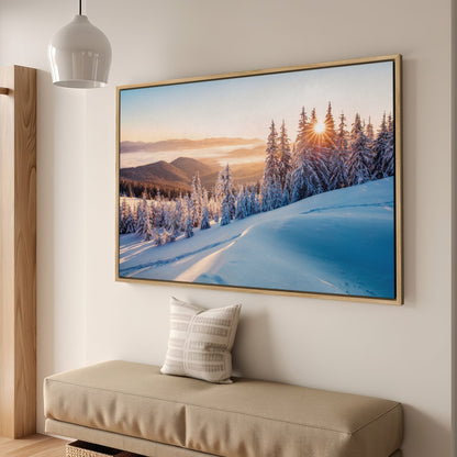 Snow Covered Spruce Canvas Print - Winter Carpathian Art