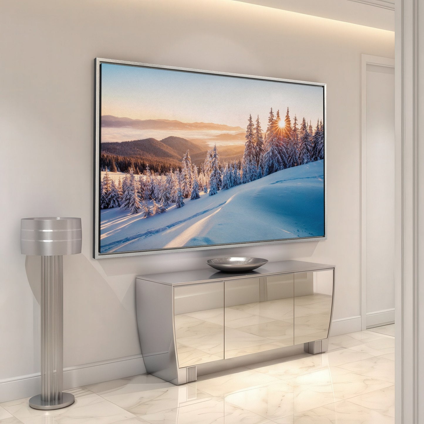 Snow Covered Spruce Canvas Print - Winter Carpathian Art