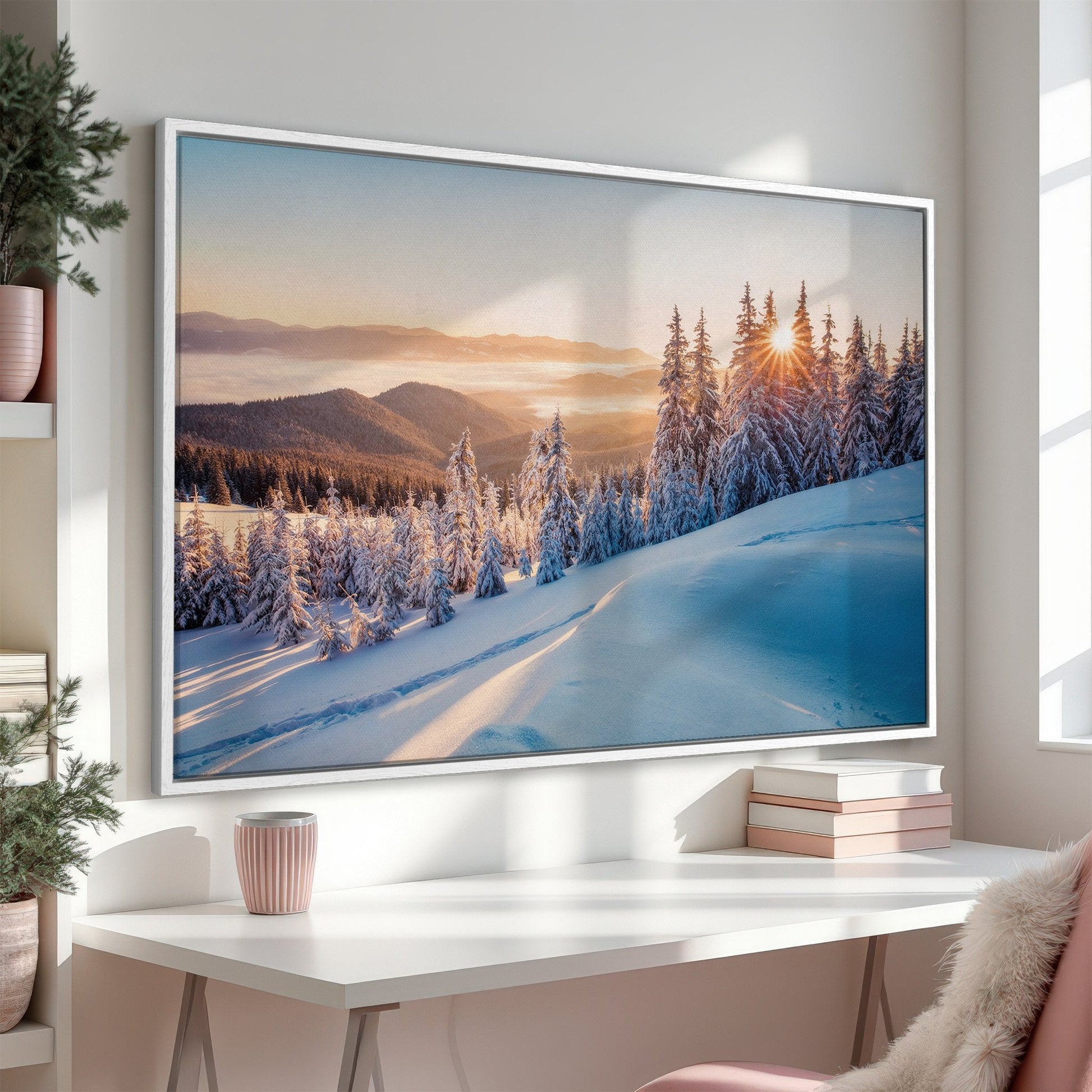 Snow Covered Spruce Canvas Print - Winter Carpathian Art