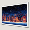 Snowy Christmas Town Art Poster | Festive Holiday Decor