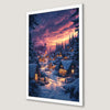 Snowy Christmas Village Art Poster - Festive Holiday Decor