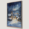 Snowy Christmas Village Canvas Print Winter Scene