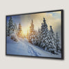 Snowy Forest and Carpathian Mountains Canvas Print