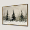 Snowy Forest with Pine Trees Canvas Print for Rustic Decor