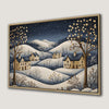 Snowy Hills and Cottages Winter Countryside Canvas Print