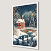 Snowy House Art Poster - Winter Wonderland Holiday Decor