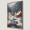 Snowy Houses Winter Landscape Canvas Print