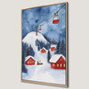 Snowy Landscape Village Canvas Print Wall Art
