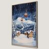 Snowy Mountain Landscape Canvas Print with Cable Cars Art