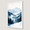 Snowy Mountain Vista Art Poster - Serene Winter Landscape Decor
