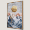 Snowy Mountains Canvas Print with Golden Sun Luxury Art
