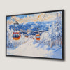 Snowy Mountains Landscape Canvas Print with Ski Resort