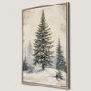 Snowy Pine Tree Forest Canvas Print Rustic Winter Art