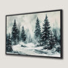 Snowy Pine Trees Winter Forest Canvas Print Art