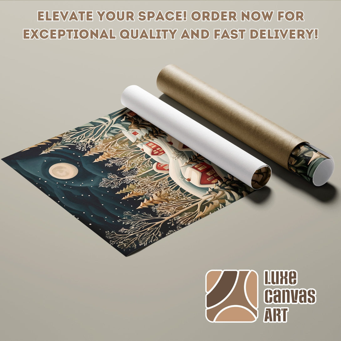 Poster Roll featuring a winter landscape in a dark, moody color palette. Order now!