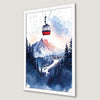 Snowy Ski Resort Village Art Poster - Winter Landscape Decor