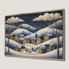 Snowy Village in the Hills Canvas Print Festive Art