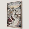 Snowy Village Winter Landscape Canvas Print Wall Art