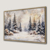 Snowy Winter Forest Scene Framed Canvas Print